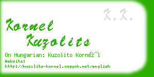 kornel kuzolits business card